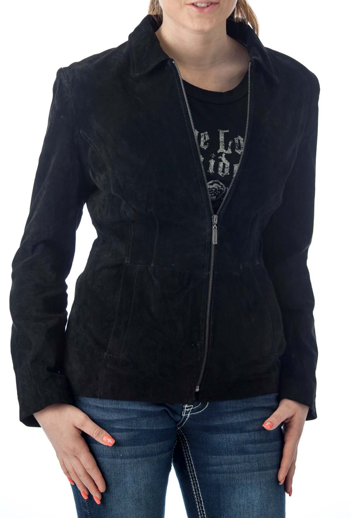 Women's Genuine Suede Leather Fashion Jacket - Imported Apparel La Vie Bien Women's Genuine Suede Leather Fashion Jacket - Imported