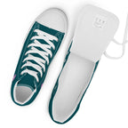 Women’s turquoise and pink heart high top canvas shoes by La Vie Bien