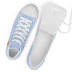 Women’s light blue happy heart high top canvas shoes by La Vie Bien