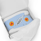 Women’s light blue happy heart high top canvas shoes by La Vie Bien