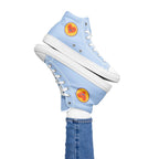 Women’s light blue happy heart high top canvas shoes by La Vie Bien