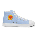 Women’s light blue happy heart high top canvas shoes by La Vie Bien