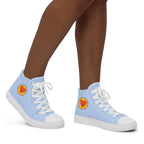 Women’s light blue happy heart high top canvas shoes by La Vie Bien