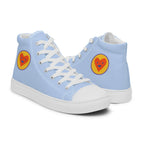 Women’s light blue happy heart high top canvas shoes by La Vie Bien