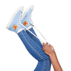 Women’s light blue happy heart high top canvas shoes by La Vie Bien