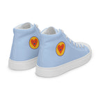 Women’s light blue happy heart high top canvas shoes by La Vie Bien