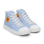 Women’s light blue happy heart high top canvas shoes by La Vie Bien