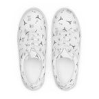 Women’s Parisian Elegance lace-up canvas shoes with french landmarks, black and white