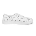 Women’s Parisian Elegance lace-up canvas shoes with french landmarks, black and white