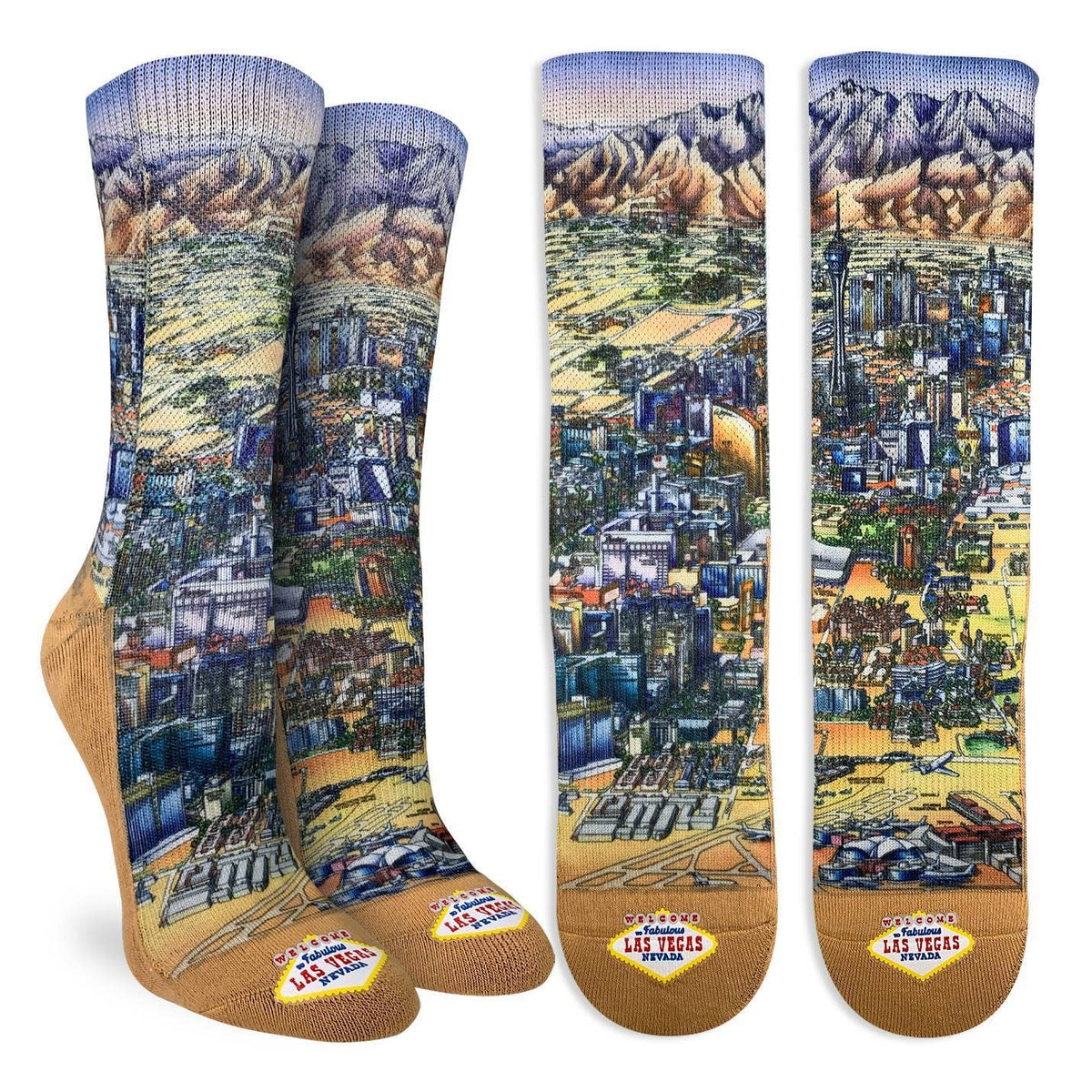 Women's Las Vegas Socks | Colorful Vegas Skyline Crew Socks Crew Socks La Vie Bien Women's Las Vegas Socks | Colorful Vegas Skyline Crew Socks