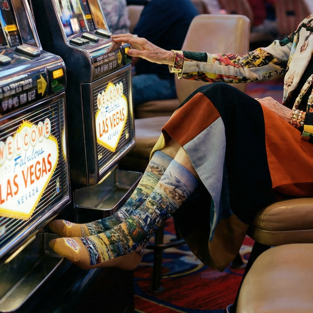 Women's Las Vegas Socks | Colorful Vegas Skyline Crew Socks Crew Socks La Vie Bien Women's Las Vegas Socks | Colorful Vegas Skyline Crew Socks