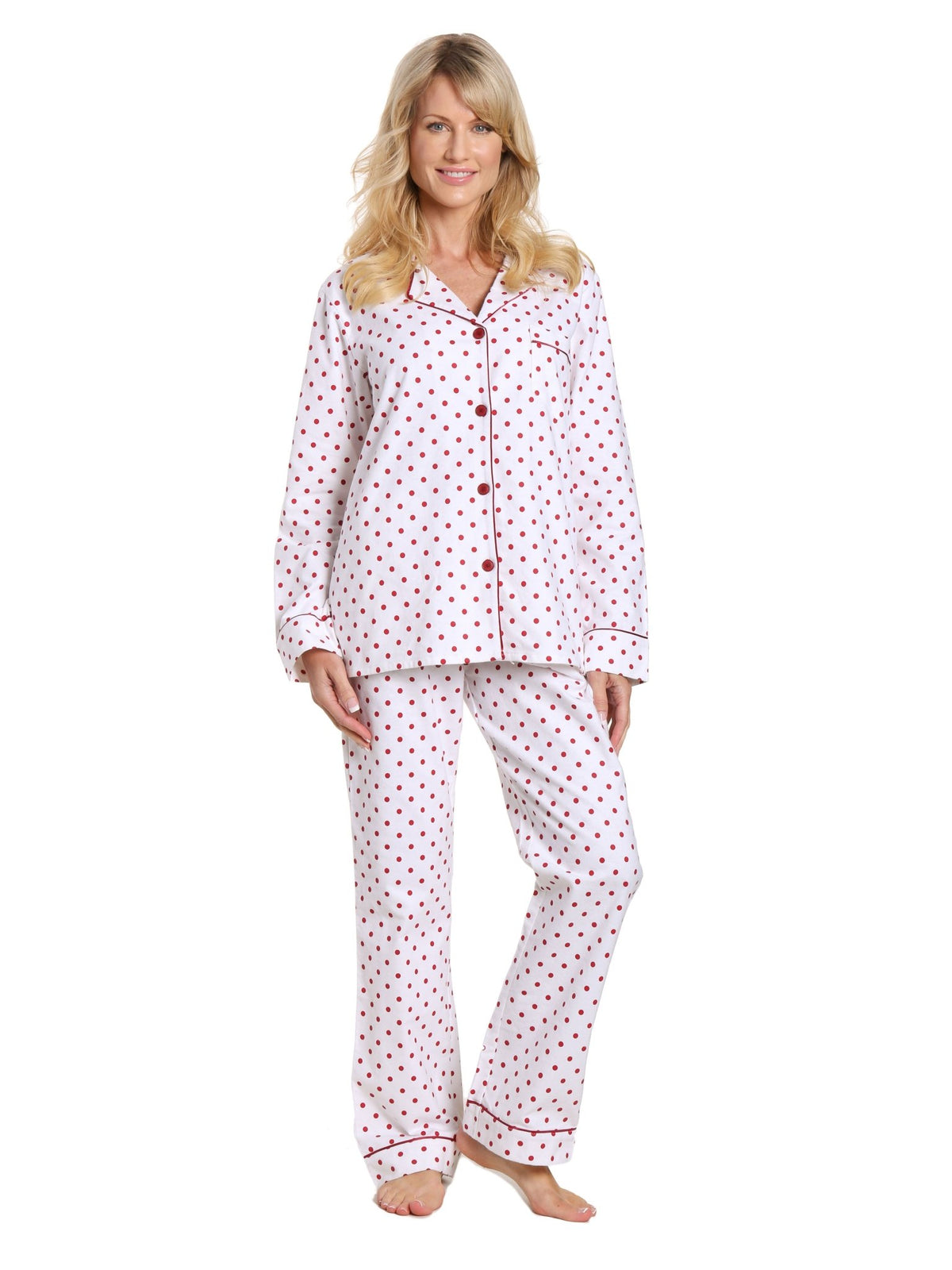 Womens Premium 100% Cotton Flannel Pajama Sleepwear Set pajama-sets La Vie Bien Womens Premium 100% Cotton Flannel Pajama Sleepwear Set