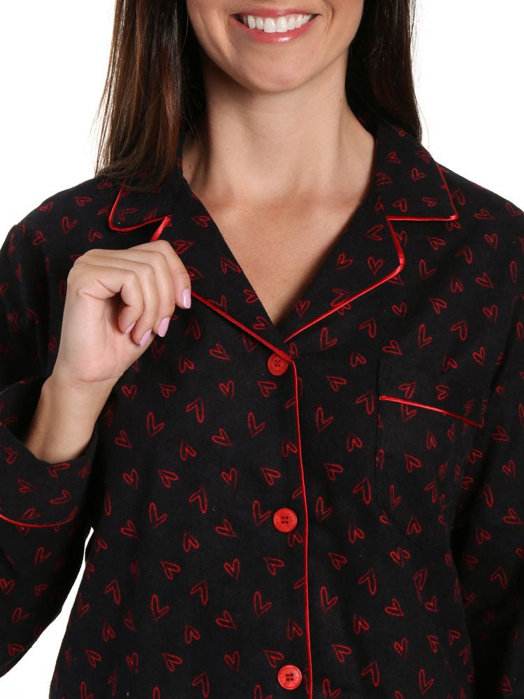 Womens Premium 100% Cotton Flannel Pajama Sleepwear Set pajama-sets La Vie Bien Womens Premium 100% Cotton Flannel Pajama Sleepwear Set