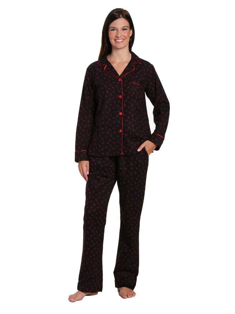 Womens Premium 100% Cotton Flannel Pajama Sleepwear Set pajama-sets La Vie Bien Womens Premium 100% Cotton Flannel Pajama Sleepwear Set