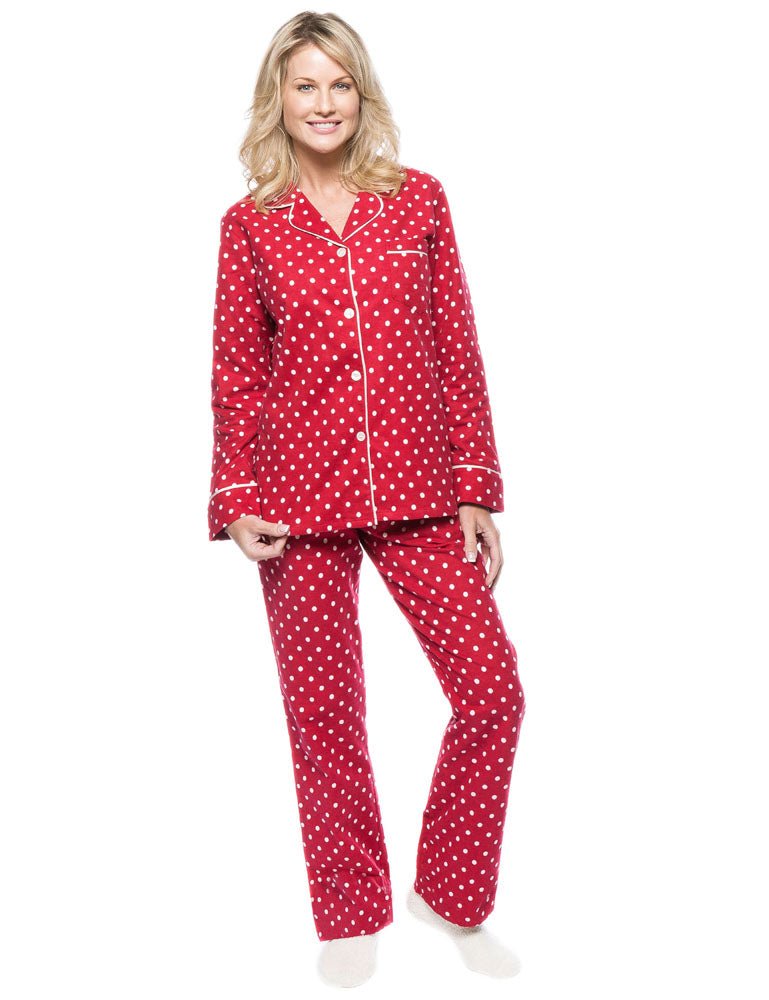 Womens Premium 100% Cotton Flannel Pajama Sleepwear Set pajama-sets La Vie Bien Womens Premium 100% Cotton Flannel Pajama Sleepwear Set