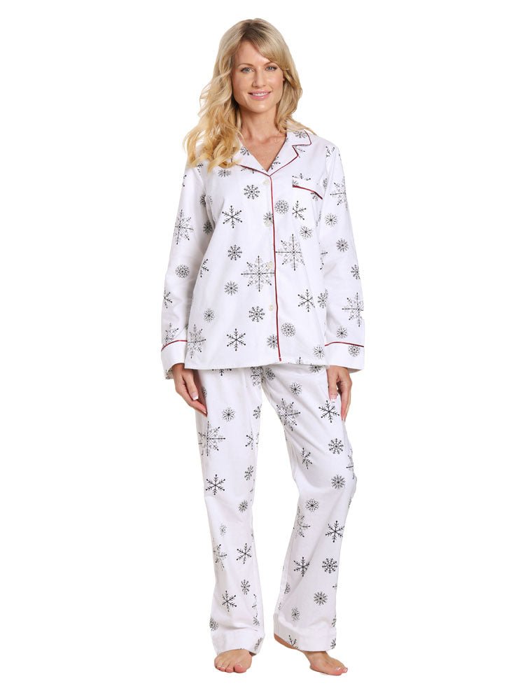 Womens Premium 100% Cotton Flannel Pajama Sleepwear Set pajama-sets La Vie Bien Womens Premium 100% Cotton Flannel Pajama Sleepwear Set