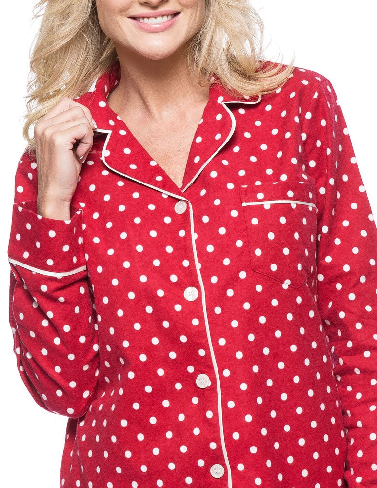 Womens Premium 100% Cotton Flannel Pajama Sleepwear Set pajama-sets La Vie Bien Womens Premium 100% Cotton Flannel Pajama Sleepwear Set