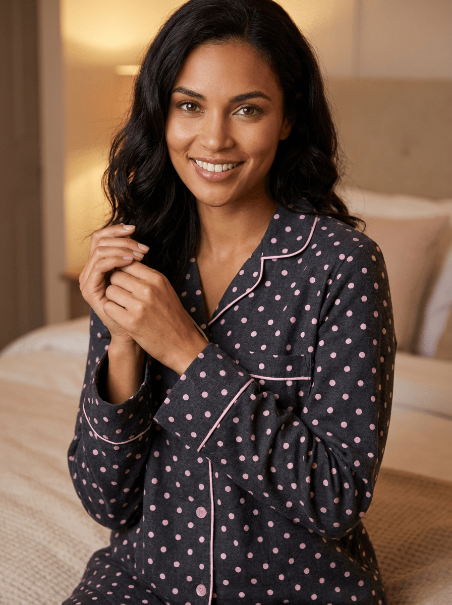 Womens Premium 100% Cotton Flannel Pajama Sleepwear Set pajama-sets La Vie Bien Womens Premium 100% Cotton Flannel Pajama Sleepwear Set