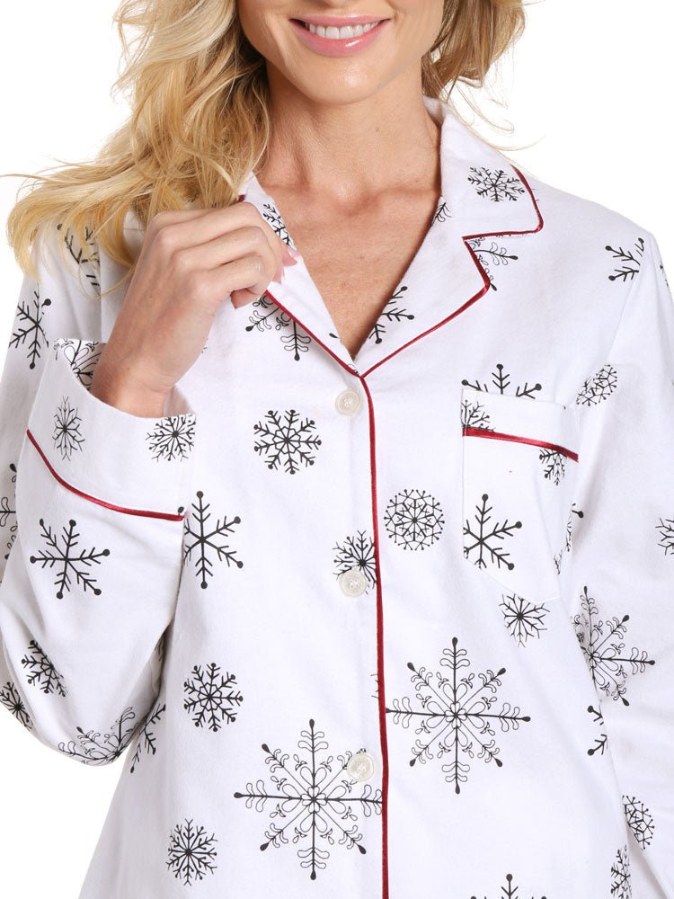 Womens Premium 100% Cotton Flannel Pajama Sleepwear Set pajama-sets La Vie Bien Womens Premium 100% Cotton Flannel Pajama Sleepwear Set