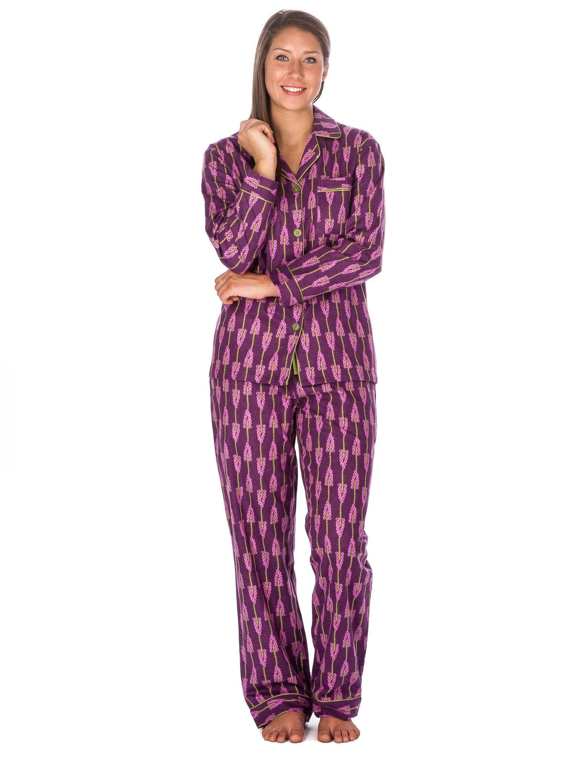 Women's Premium 100% Cotton Flannel Pajama Sleepwear Set (Relaxed Fit) pajama-sets La Vie Bien Women's Premium 100% Cotton Flannel Pajama Sleepwear Set (Relaxed Fit)