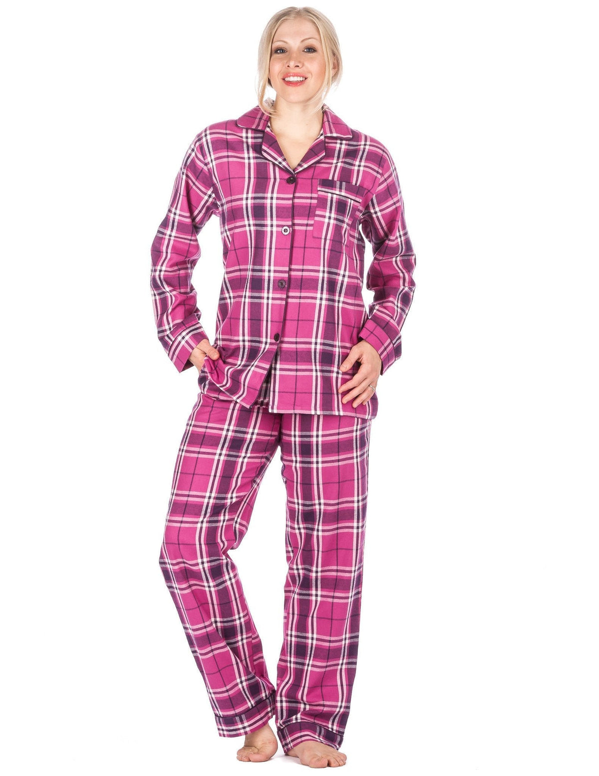 Women's Premium 100% Cotton Flannel Pajama Sleepwear Set (Relaxed Fit) pajama-sets La Vie Bien Women's Premium 100% Cotton Flannel Pajama Sleepwear Set (Relaxed Fit)