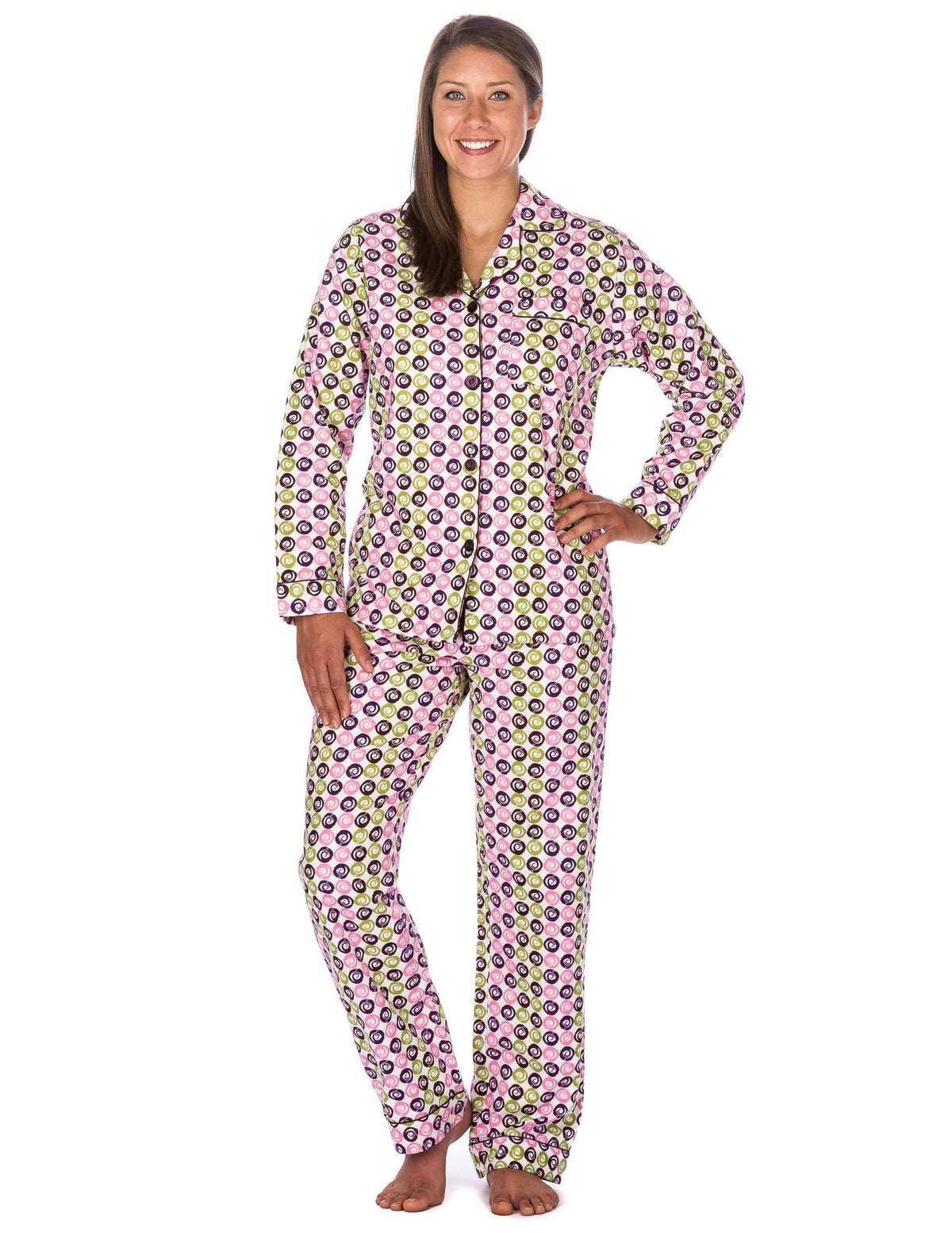 Women's Premium 100% Cotton Flannel Pajama Sleepwear Set (Relaxed Fit) pajama-sets La Vie Bien Women's Premium 100% Cotton Flannel Pajama Sleepwear Set (Relaxed Fit)