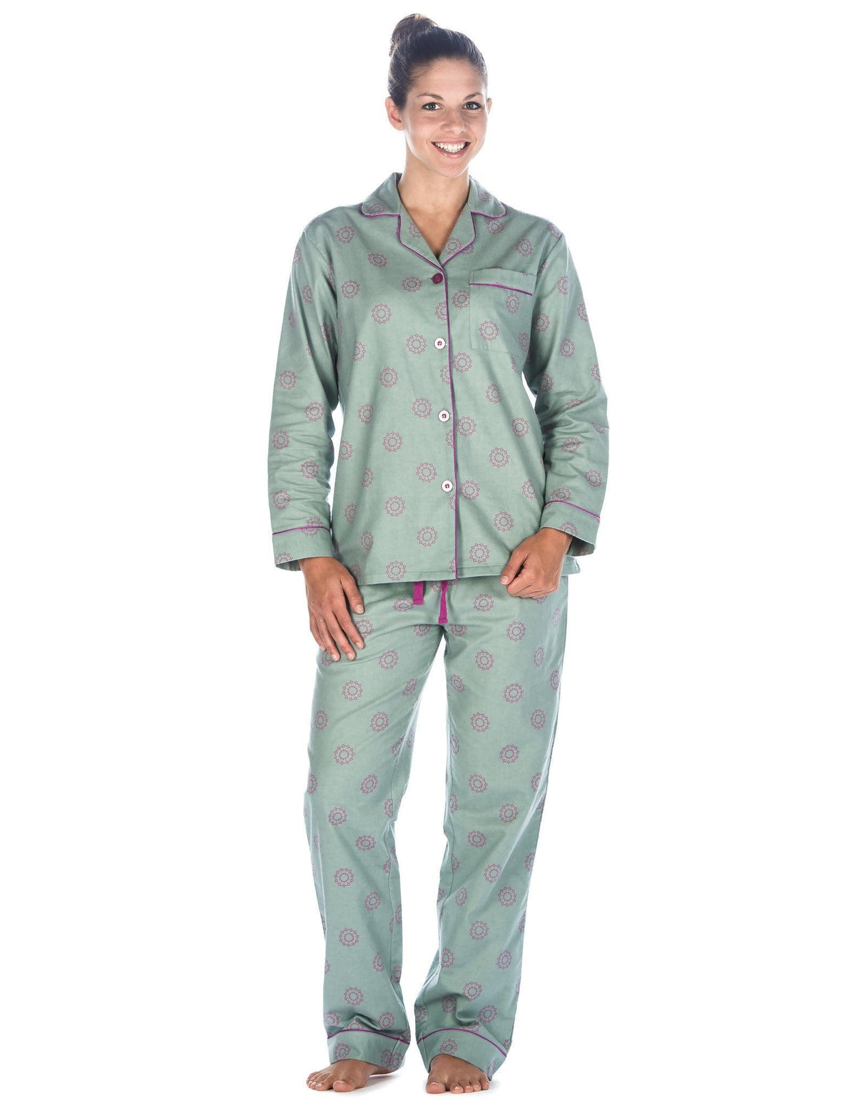 Women's Premium 100% Cotton Flannel Pajama Sleepwear Set (Relaxed Fit) pajama-sets La Vie Bien Women's Premium 100% Cotton Flannel Pajama Sleepwear Set (Relaxed Fit)