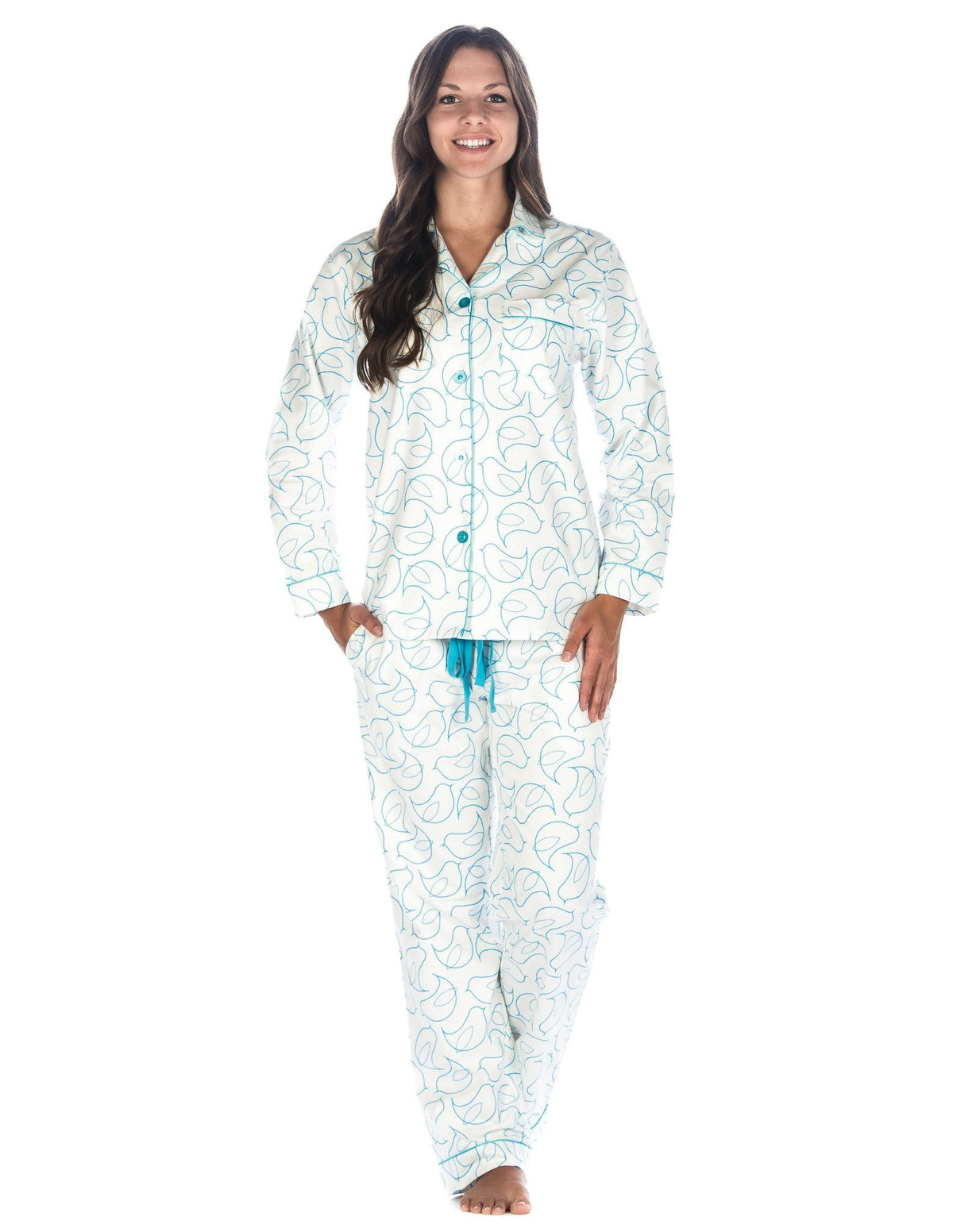 Women's Premium 100% Cotton Flannel Pajama Sleepwear Set (Relaxed Fit) pajama-sets La Vie Bien Women's Premium 100% Cotton Flannel Pajama Sleepwear Set (Relaxed Fit)
