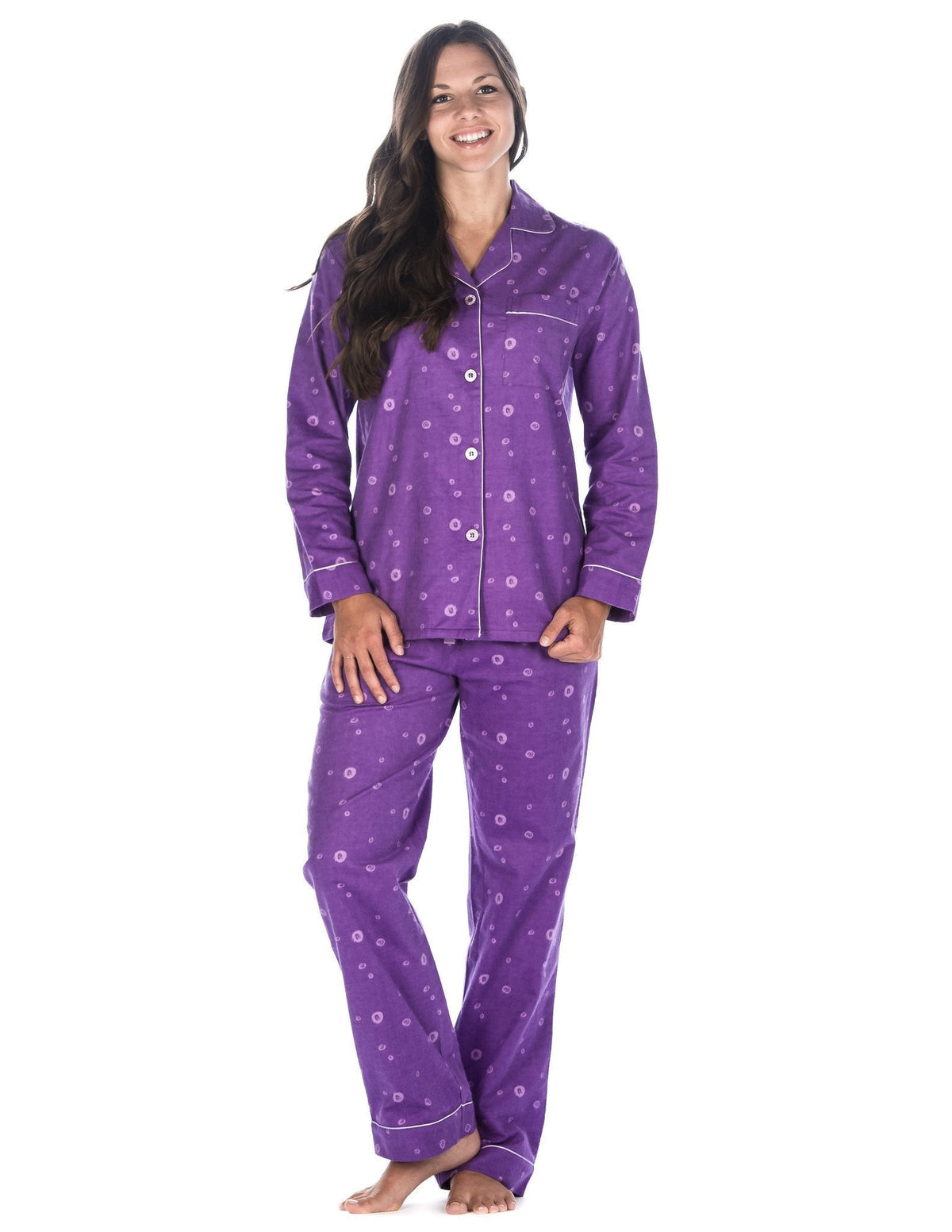 Women's Premium 100% Cotton Flannel Pajama Sleepwear Set (Relaxed Fit) pajama-sets La Vie Bien Women's Premium 100% Cotton Flannel Pajama Sleepwear Set (Relaxed Fit)