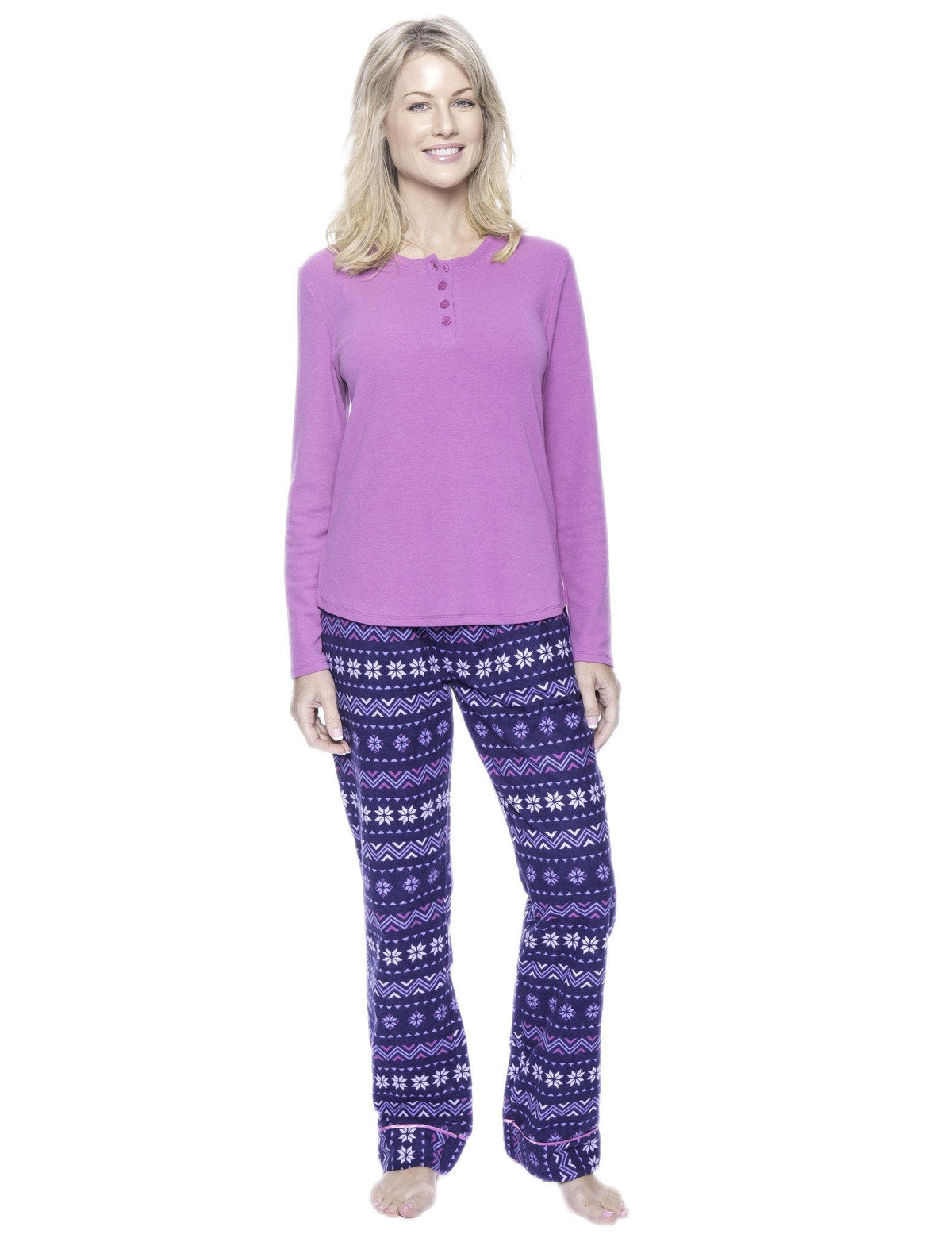 Womens Premium 100% Cotton Flannel/Thermal Loungewear Set pajama-sets La Vie Bien Womens Premium 100% Cotton Flannel/Thermal Loungewear Set