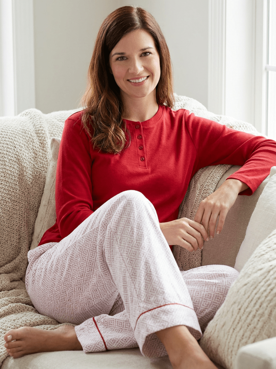 Womens Premium 100% Cotton Flannel/Thermal Loungewear Set pajama-sets La Vie Bien Womens Premium 100% Cotton Flannel/Thermal Loungewear Set