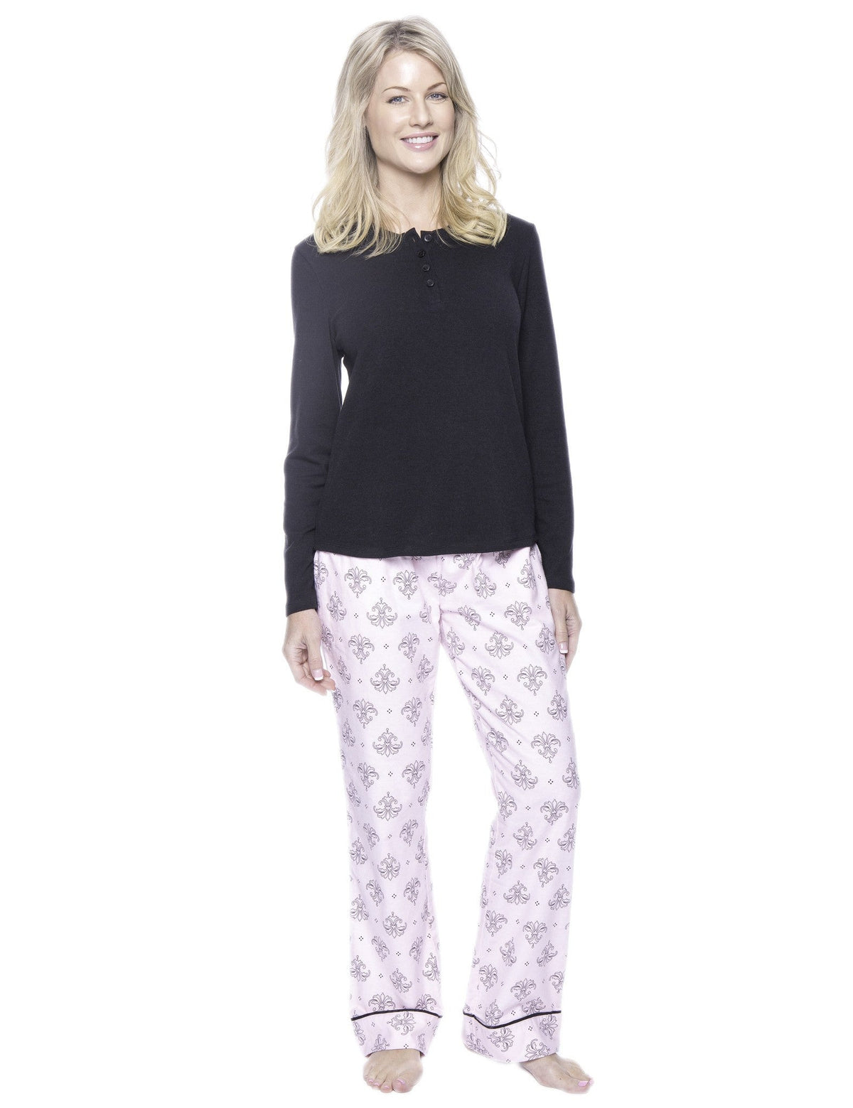 Womens Premium 100% Cotton Flannel/Thermal Loungewear Set pajama-sets La Vie Bien Womens Premium 100% Cotton Flannel/Thermal Loungewear Set