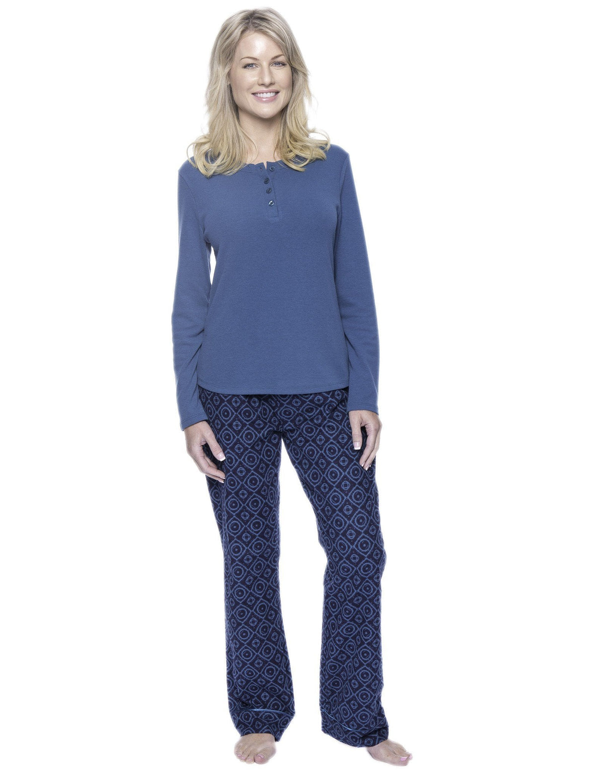 Womens Premium 100% Cotton Flannel/Thermal Loungewear Set pajama-sets La Vie Bien Womens Premium 100% Cotton Flannel/Thermal Loungewear Set