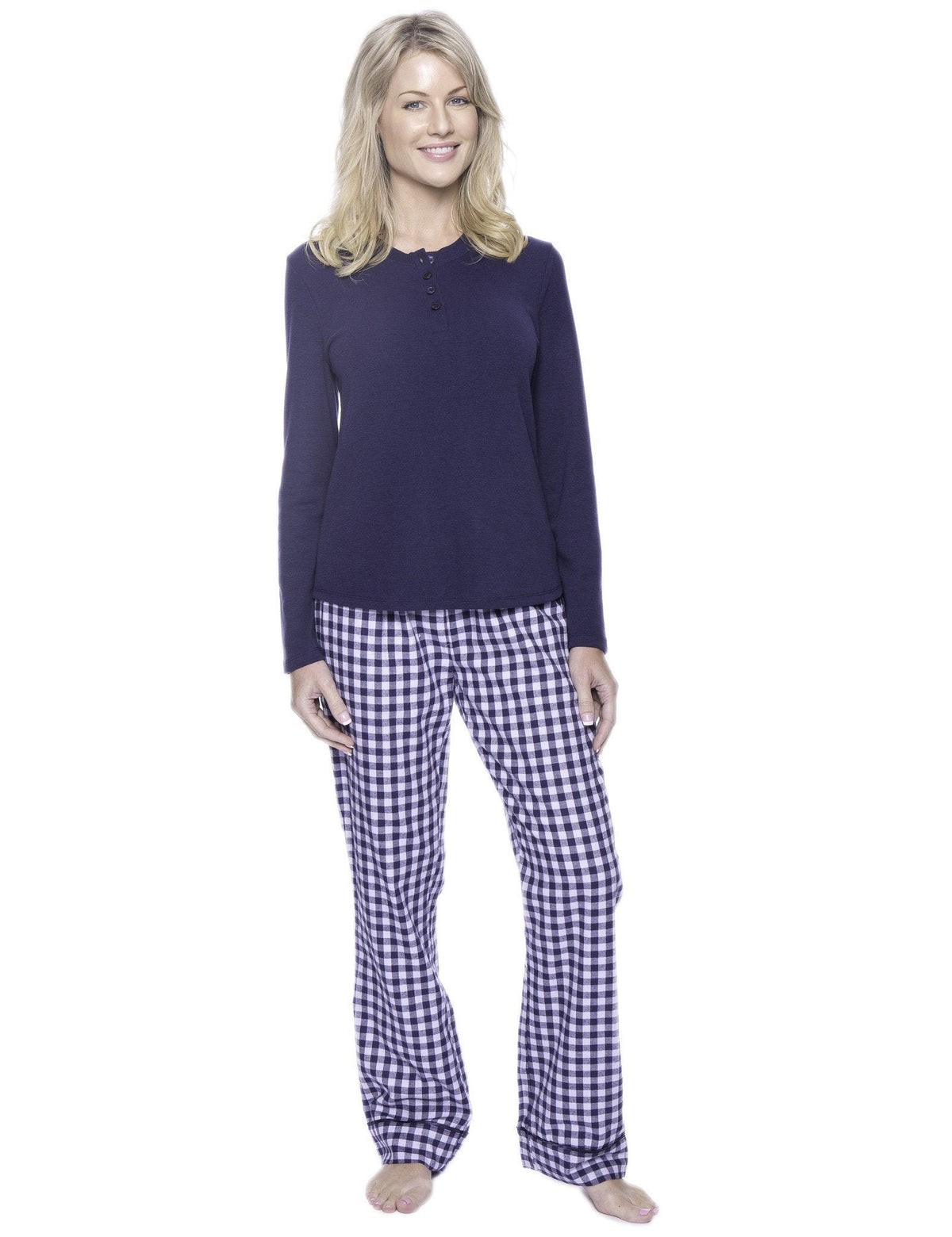 Womens Premium 100% Cotton Flannel/Thermal Loungewear Set pajama-sets La Vie Bien Womens Premium 100% Cotton Flannel/Thermal Loungewear Set