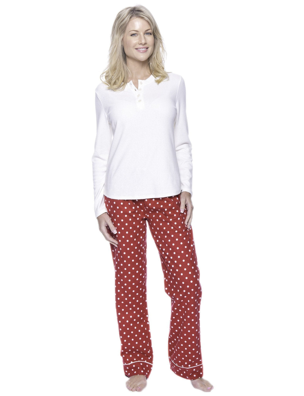 Womens Premium 100% Cotton Flannel/Thermal Loungewear Set pajama-sets La Vie Bien Womens Premium 100% Cotton Flannel/Thermal Loungewear Set