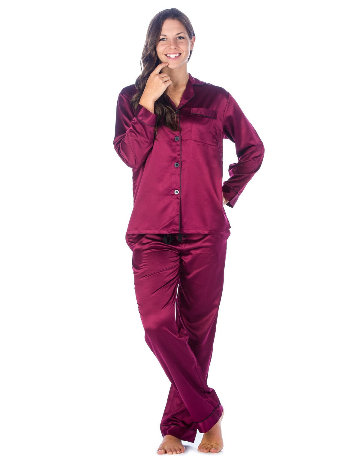 Women's Premium Satin Pajama Sleepwear Set pajama-sets La Vie Bien Women's Premium Satin Pajama Sleepwear Set
