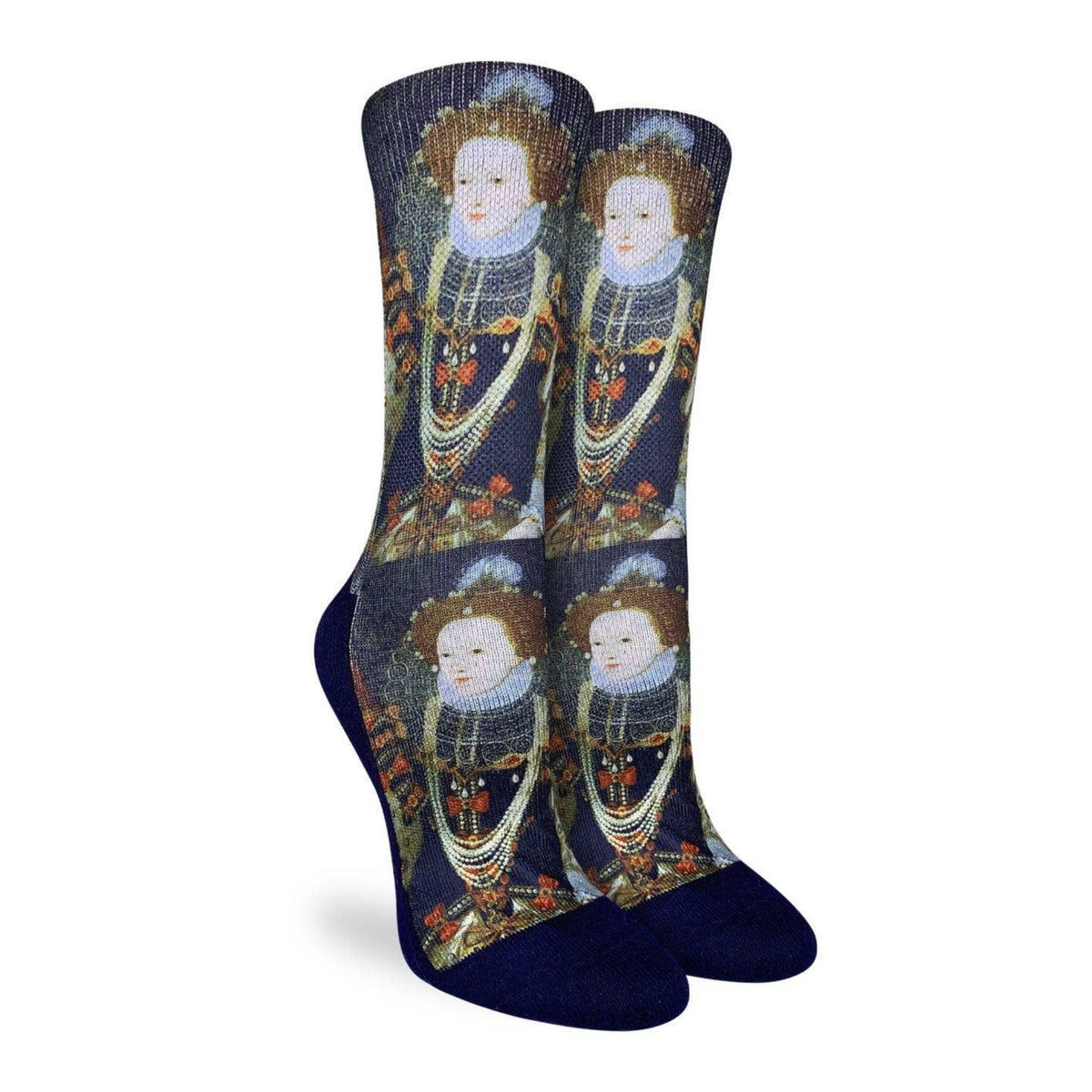 Women's Queen Elizabeth I Socks | Historic Portrait Novelty Crew Socks Crew Socks La Vie Bien Women's Queen Elizabeth I Socks | Historic Portrait Novelty Crew Socks
