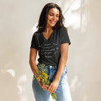 Women’s French phrases relaxed v-neck t-shirt by La Vie Bien