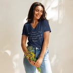Women’s French phrases relaxed v-neck t-shirt by La Vie Bien