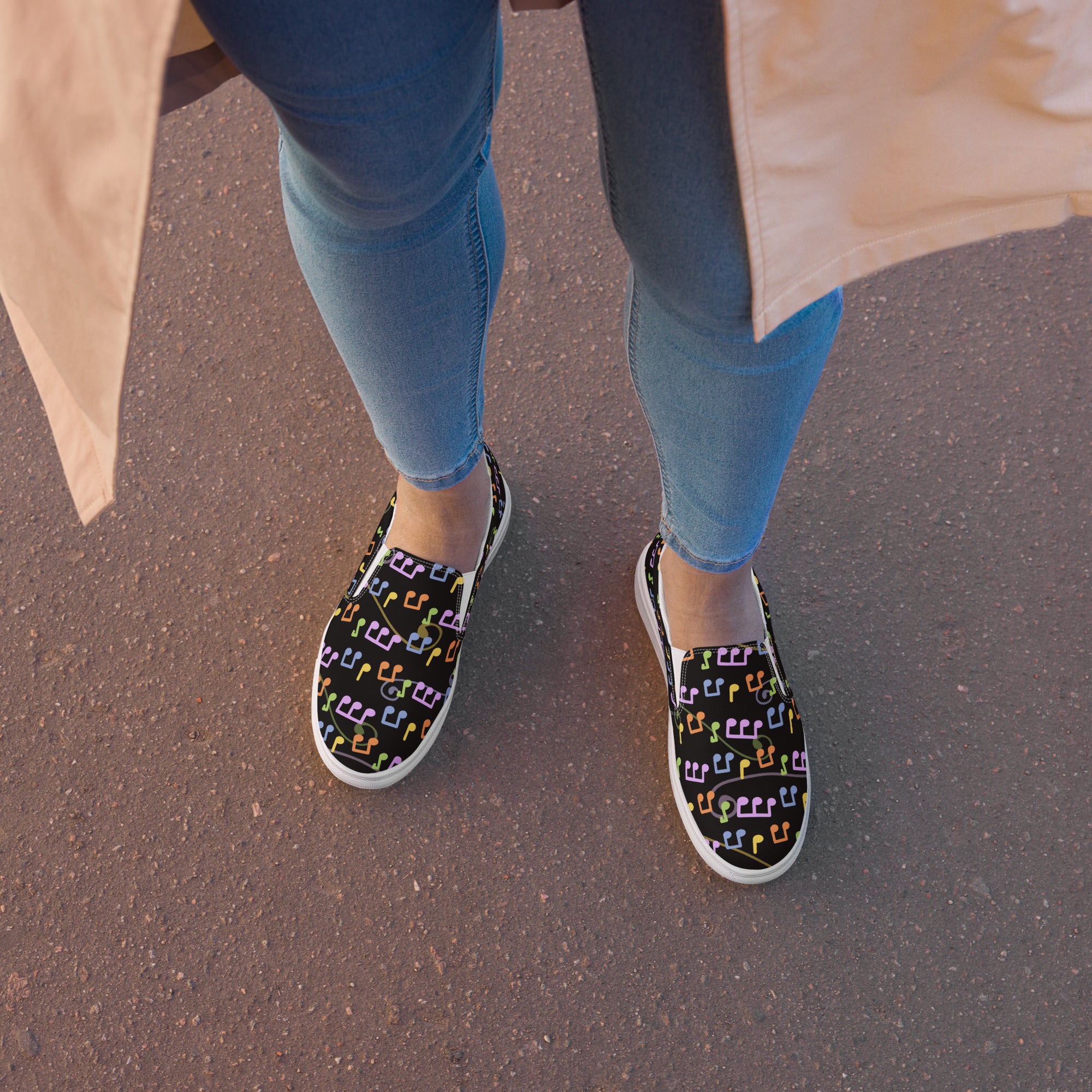 Women’s musical madness slip - on canvas shoes