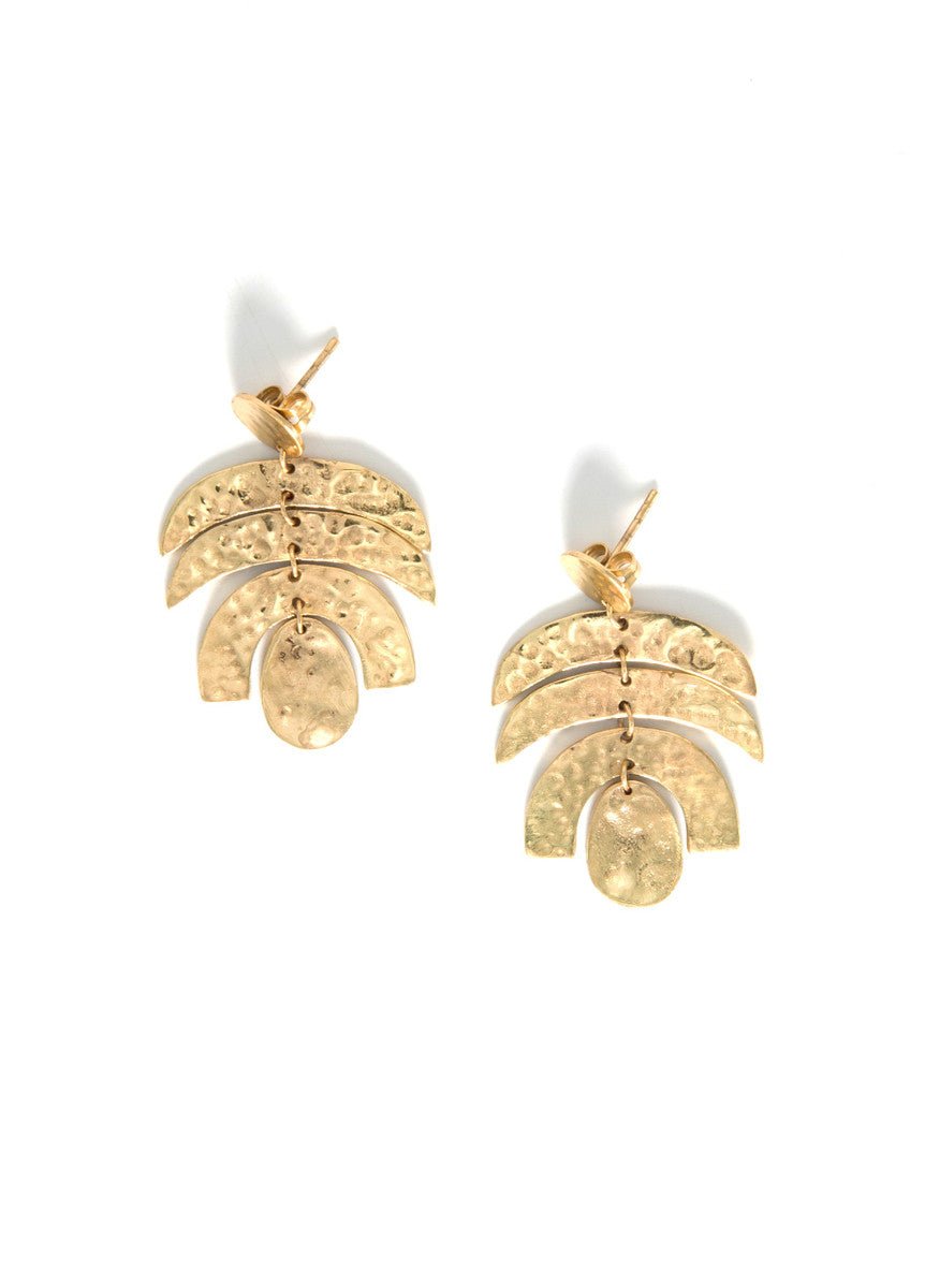 Wonder Hammered Brass Earrings by Fair Anita