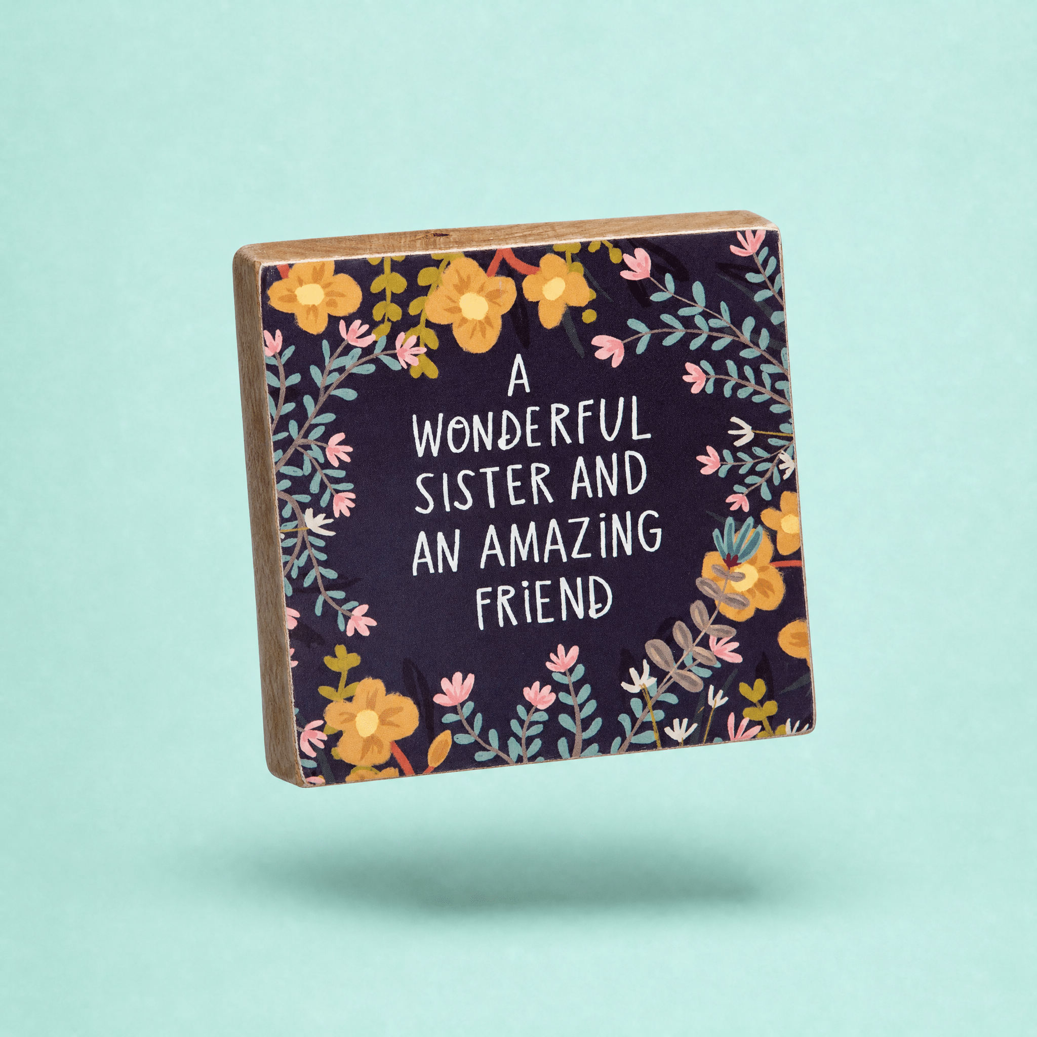 Wonderful Sister And Amazing Friend Block Sign | Square Wall Desk Art Display | 4" x 4" Decor La Vie Bien Wonderful Sister And Amazing Friend Block Sign | Square Wall Desk Art Display | 4" x 4"