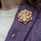 Wood Brooch | Layered Dahlia Rosette Brooch La Vie Bien Wood Brooch | Layered Dahlia Rosette