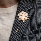Wood Brooch | Layered Dahlia Rosette Brooch La Vie Bien Wood Brooch | Layered Dahlia Rosette