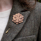Wood Brooch | Layered Dahlia Rosette Brooch La Vie Bien Wood Brooch | Layered Dahlia Rosette