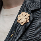 Wood Brooch | Layered Dahlia Rosette Brooch La Vie Bien Wood Brooch | Layered Dahlia Rosette