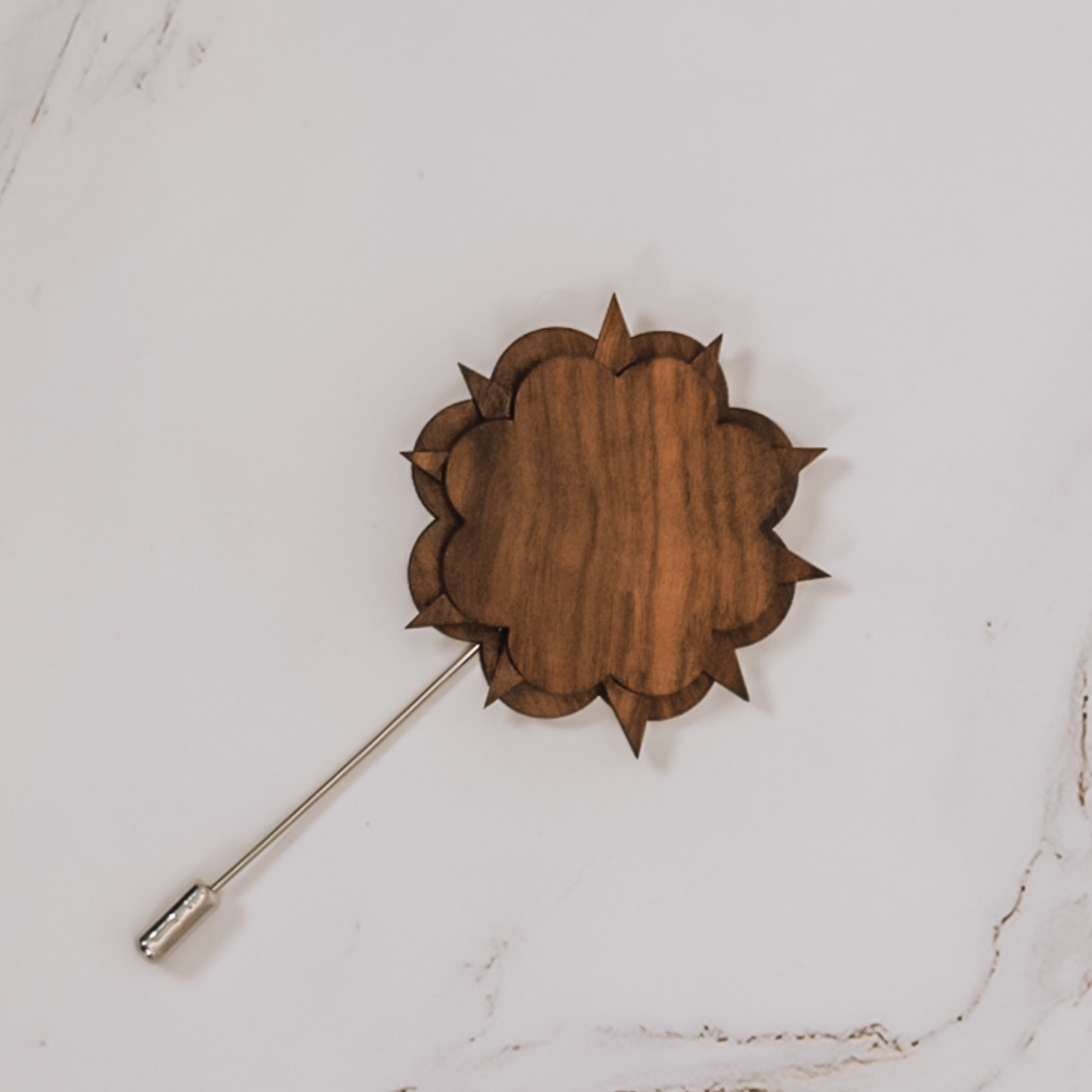 Wood Brooch | Starburst Cloud Brooch La Vie Bien Wood Brooch | Starburst Cloud