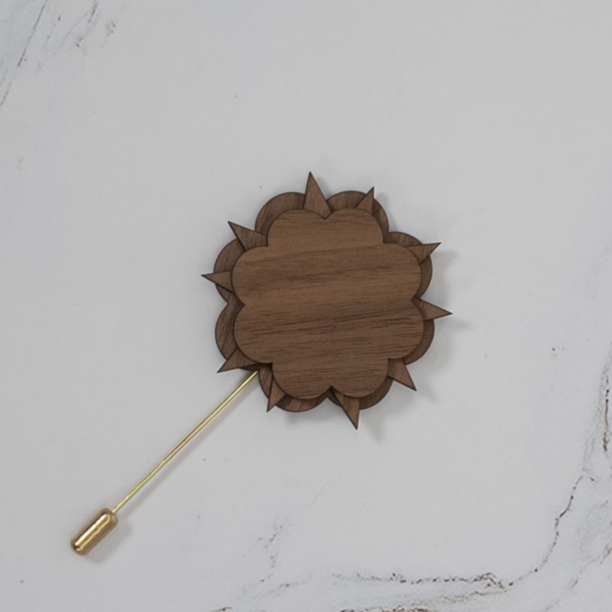 Wood Brooch | Starburst Cloud Brooch La Vie Bien Wood Brooch | Starburst Cloud