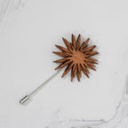 Wood Brooch | Sunburst Chrysanthemum Brooch La Vie Bien Wood Brooch | Sunburst Chrysanthemum