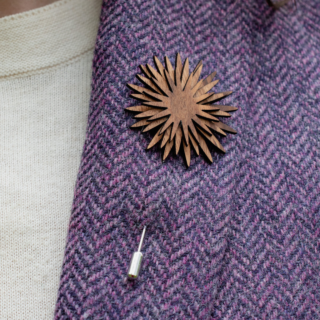 Wood Brooch | Sunburst Chrysanthemum Brooch La Vie Bien Wood Brooch | Sunburst Chrysanthemum